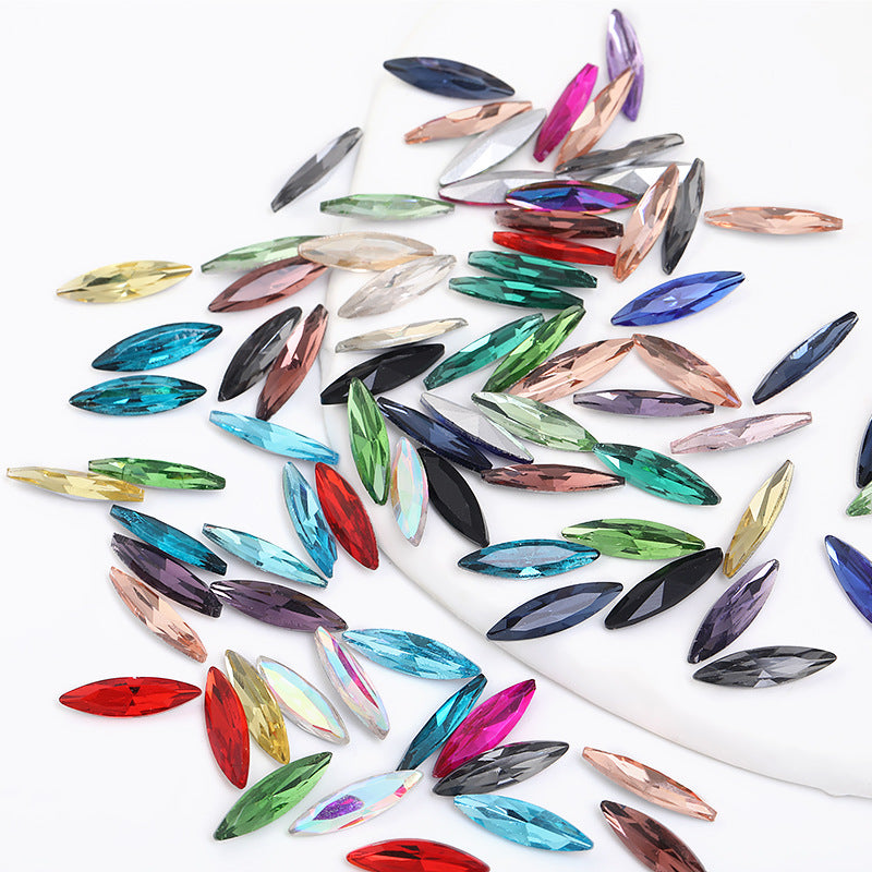 Pointed bottom slender marquise diamond crystal glass diamond mobile phone case diamond suit decoration diamond accessories pointed bottom fine marquise diamond