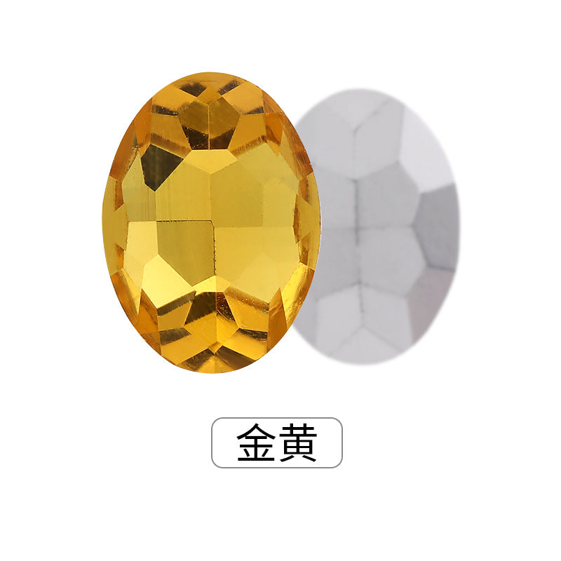 Oval Pointed Bottom Diamond Rhinestones - Crystal Glass Hair Accessories Wedding Dress Decoration