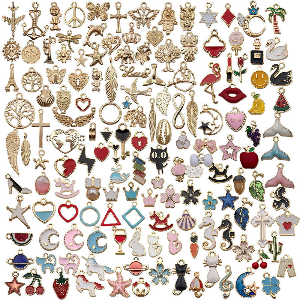 pendant Charms mix collections - Dripping Alloy DIY Bracelet Necklace Earring Key Ring Pendant