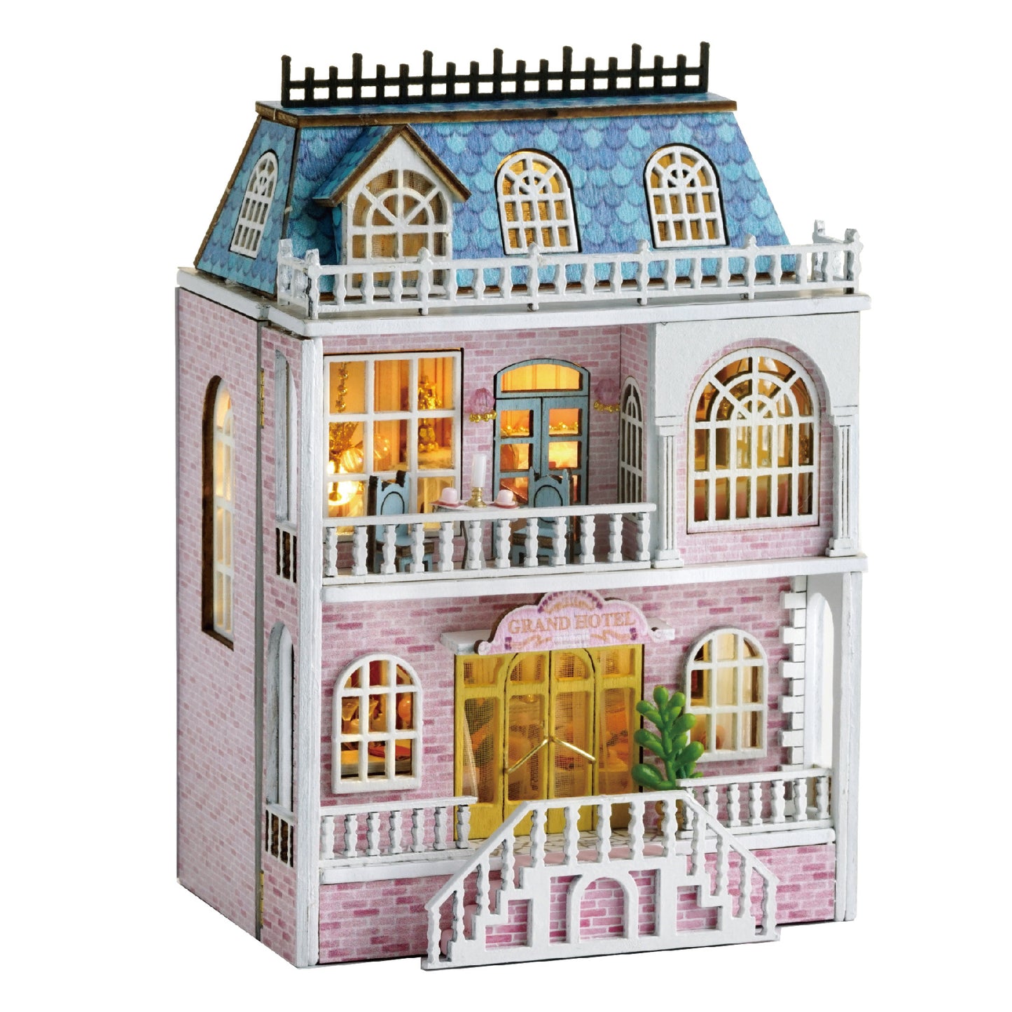Wisdom House DIY Cottage Mini Home Series Wooden Handmade Can Be Opened and Closed Homemade Multi-level Gift Girls