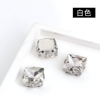 Square claw drill perforated hand sewing rhinestone wedding dress accessories handmade material accessories square claw drill