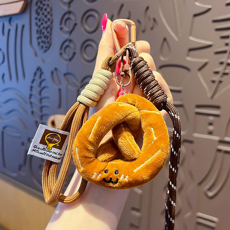 Creative MIU plush bread bracelet keychain pendant couple car key chain bag pendant small gift