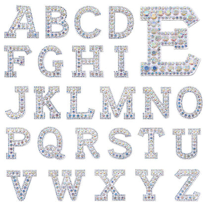 In stock AB color hot stamp diamonds, pearl letter embroidery badges, badges, patch patches, apparel accessories, full diamonds, full diamonds