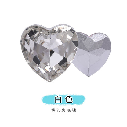 Heart Pointed Bottom Diamond Rhinestones - Crystal Glass Phone Sticker Clothing Headband Jewelry Accessories
