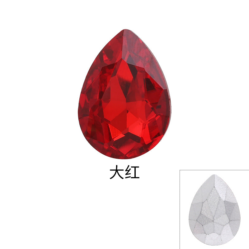 Drop Shape Diamond, Real Silver Plated Bottom Glass, Rhinestone Luggage, Hair Accessories, Accessories, Culet Drop Diamond