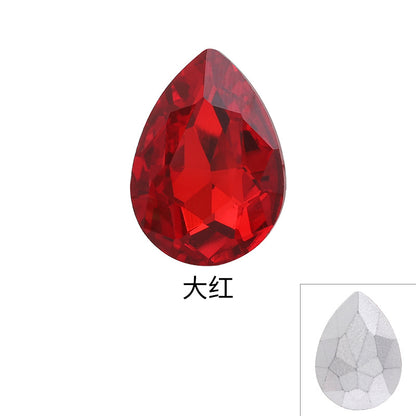 Drop Shape Diamond, Real Silver Plated Bottom Glass, Rhinestone Luggage, Hair Accessories, Accessories, Culet Drop Diamond