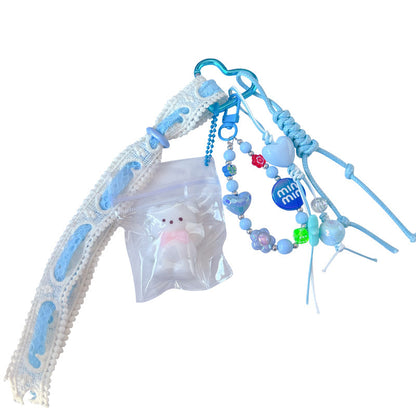 Handmade beading DIY pinch doll keychain pendant cute bear miu series bag pendant keychain accessories