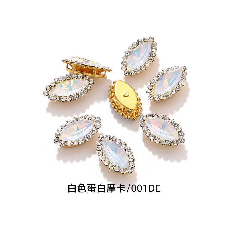 Horse Eye Sunflower Double-layer Hand-Stitched Diamond Shaped Edge Glass Diamond Clothing Bag DIY Accessories Manufacturer Wholesale