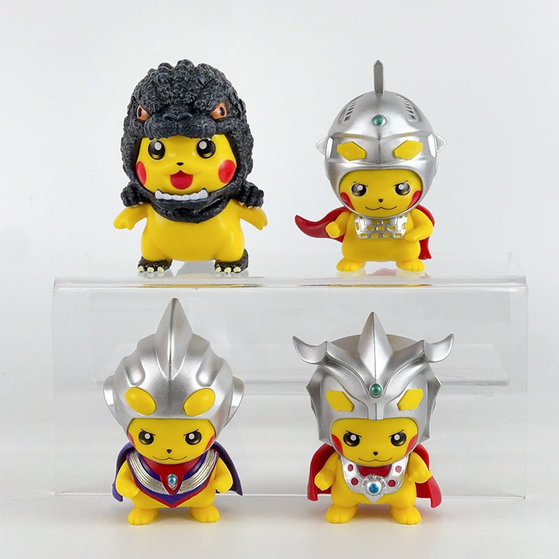 Pikachu cos bumpy man monster doll creative trendy toy figure cartoon model cake car ornament