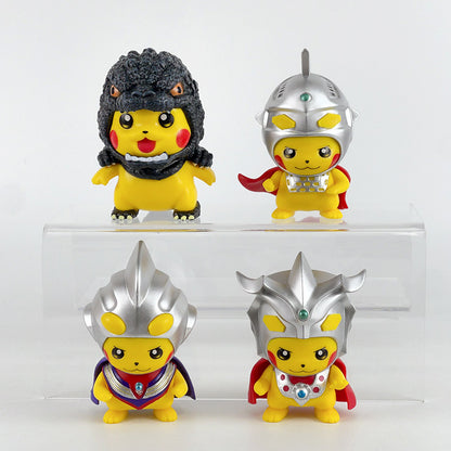 Pikachu cos bumpy man monster doll creative trendy toy figure cartoon model cake car ornament