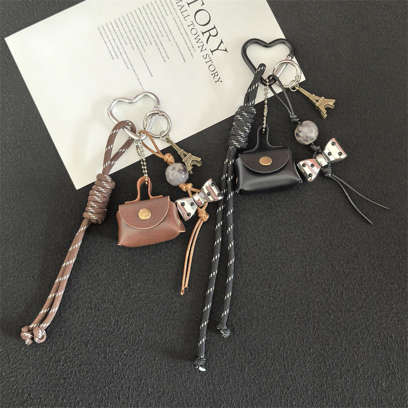 Bag Hanging Mobile Phone Lanyard Fashion Pendant Braided Bow Keychain