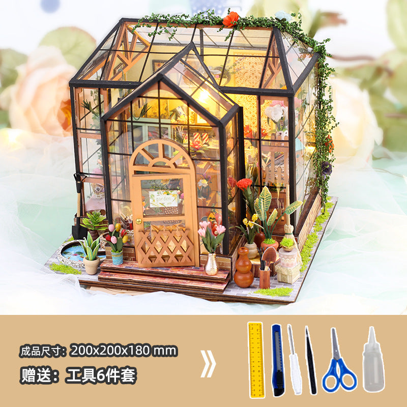 Casey Flower House DIY Cottage Model House Assembling Building Blocks Handmade Mini Exquisite Toys Girls' Day Gifts