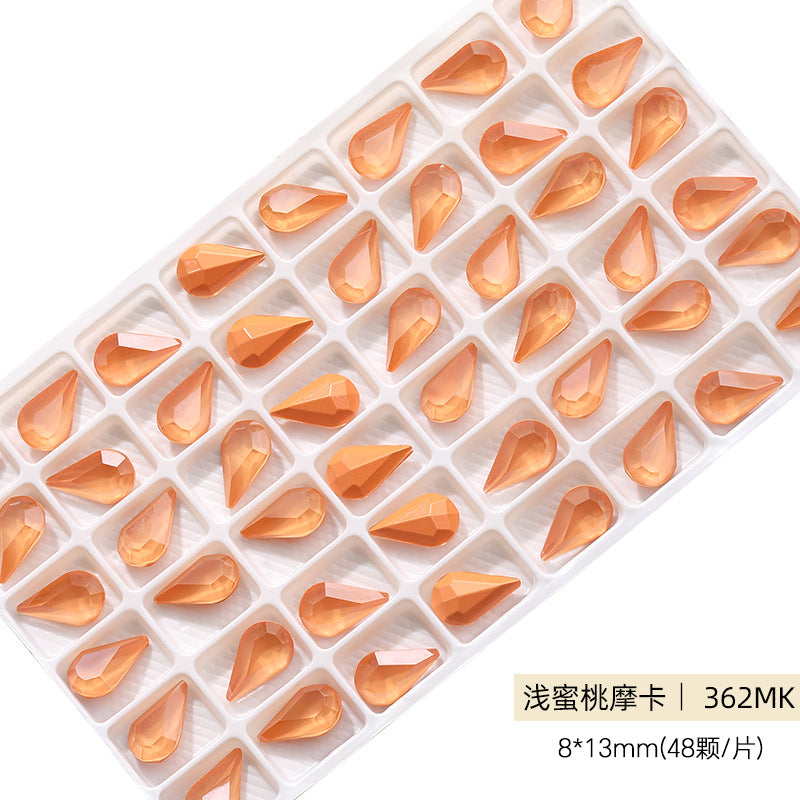 Cross-border source: Guazi pointed water drop, high-top diamond, special-shaped water rhinestone, DIY jewelry accessories, pointed bottom diamond, nail art sticker, diamond material