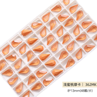 Cross-border source: Guazi pointed water drop, high-top diamond, special-shaped water rhinestone, DIY jewelry accessories, pointed bottom diamond, nail art sticker, diamond material