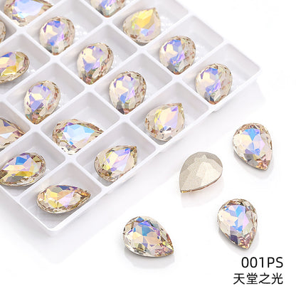 K9 high-end pear-shaped rhinestones, special-shaped rhinestones, real silver-plated base wedding dress accessories, pointed bottom pinkstone rhinestones