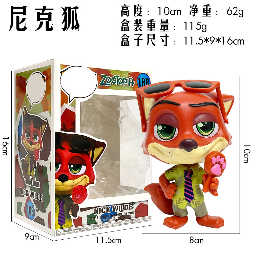Cross-border crazy animal city Judy Rabbit Nick Fox figure model cute cartoon anime figure movie peripherals