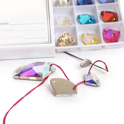 Axe Flat Buckle - Flat Bottom Special-Shaped Hand-Sewn Rhinestones Real Silver Plating Shoe Accessories Luggage Clothing