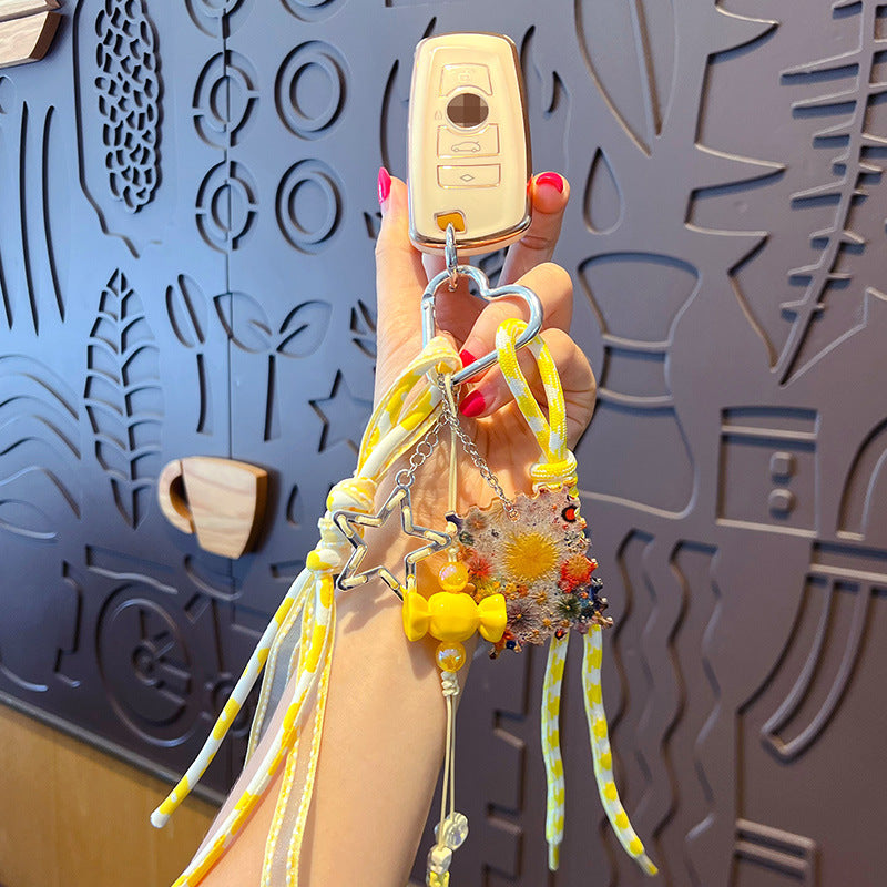 miu DIY candy bracelet keychain pendant accessories women's simple car keychain bag pendant trinkets