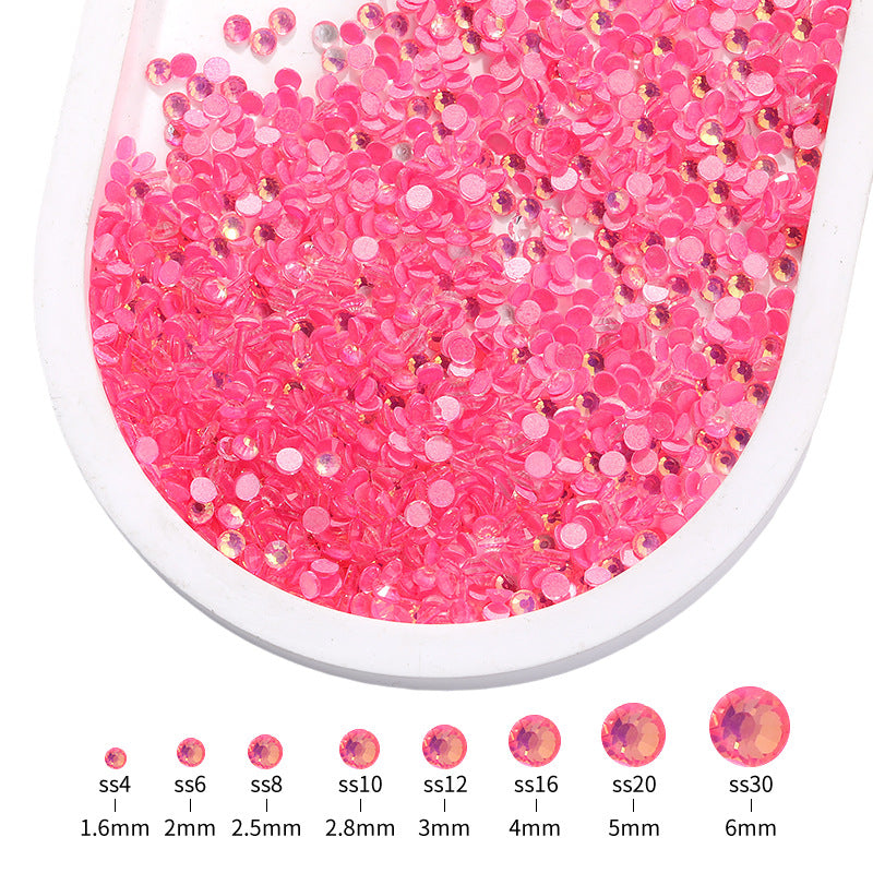 Guomao A-Diamond Even-Face Protein Mocha Fluorescent Ultra-Glitter Glass Diamond Jewelry Accessories DIY Phone Case Accessories Flat-Bottom Diamond