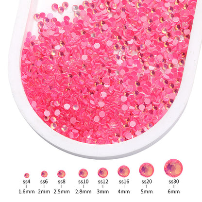 Guomao A-Diamond Even-Face Protein Mocha Fluorescent Ultra-Glitter Glass Diamond Jewelry Accessories DIY Phone Case Accessories Flat-Bottom Diamond