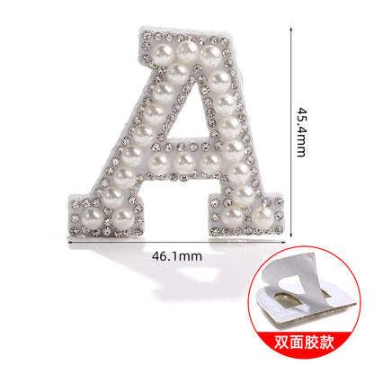 26 English letter patches, pearl adhesive backing tape, DIY double-sided decorative decoration, peel-off self-adhesive patch stickers
