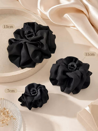 Black cloud bubble hair clip, small volume, sophisticated half-up, small claw clip, back hair updo, shark hair with hair styling flowers