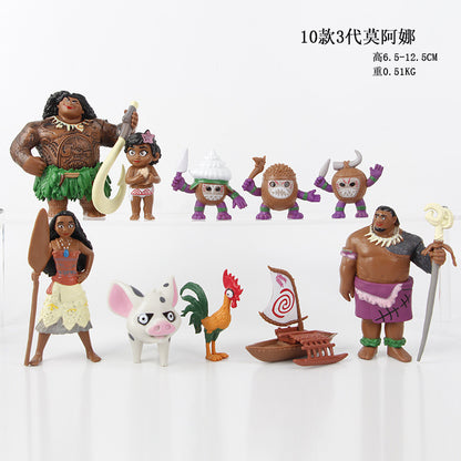 Cross-border new second-generation Moana figure Moana princess ornament Mona princess microlandscape toy ornament