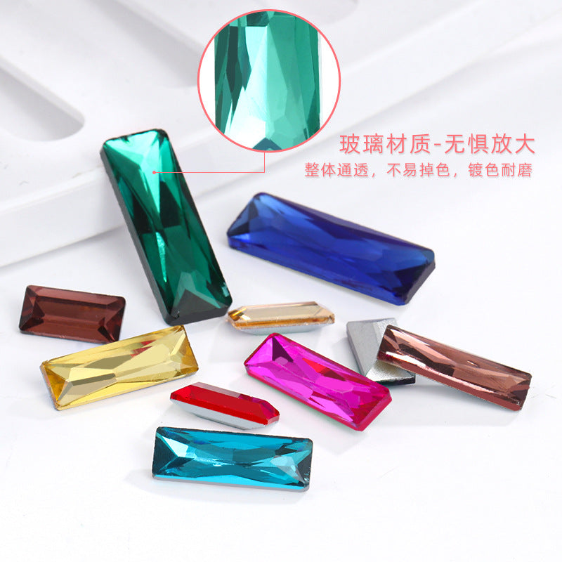 Spot wholesale Rectangular culet, special-shaped, crystal glass diamonds, mobile phone cases, perfume seats, bags and other DIY sticker drills