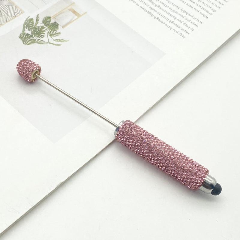 DIY touch screen full diamond ballpoint pen multi-function capacitive stylus cute pen ins solid color rhinestone touch screen pen in stock