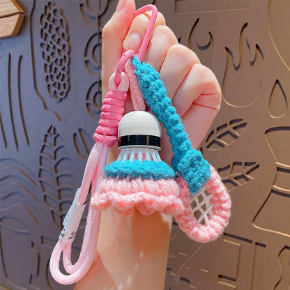 Hand Woven Badminton Pendant - Wool Finished Product Woven Badminton Keychain Bag Pendant Gift