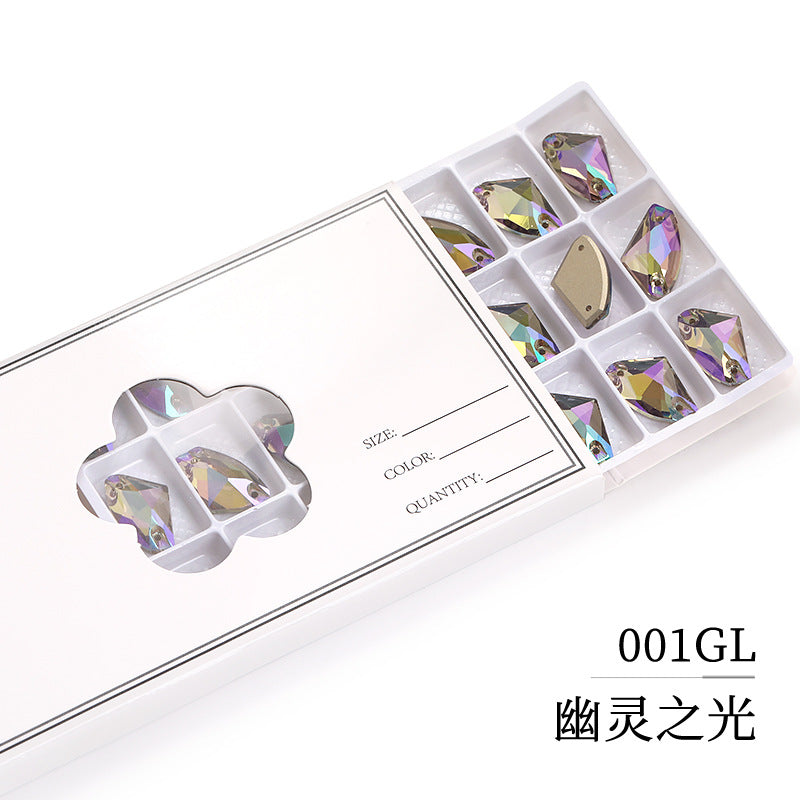Axe Flat Buckle - Flat Bottom Special-Shaped Hand-Sewn Rhinestones Real Silver Plating Shoe Accessories Luggage Clothing