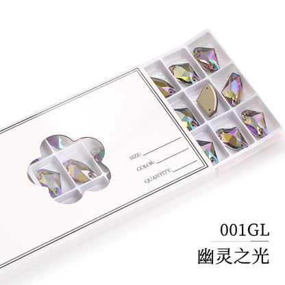 Axe Flat Buckle - Flat Bottom Special-Shaped Hand-Sewn Rhinestones Real Silver Plating Shoe Accessories Luggage Clothing