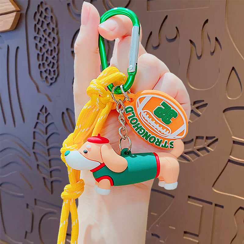 Creative Exquisite Trendy Dachshund Dog Doll Keychain - 3D Cartoon Puppy Couple Bag Pendant