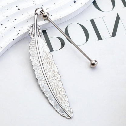 DIY Beaded Feather Bookmark - Primary School Graduation Anniversary Souvenir Metal Bookmark Children's Cute Bookcase Pendant