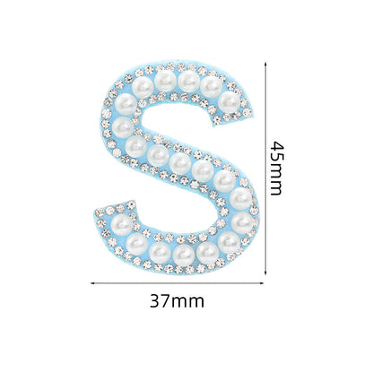 Hot Heat Patch Stickers with 26 English Letters Stickers DIY Accessories Clothing and Hat Accessories Blue Non-Woven Fabric Stickers