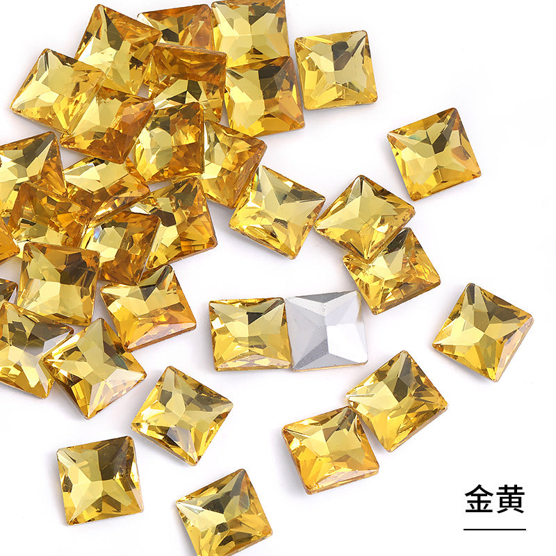 Square special-shaped diamonds, real silver-plated bottoms, bags, hair clips, accessories, shoes, clothing, accessories, pointed bottoms, square diamonds