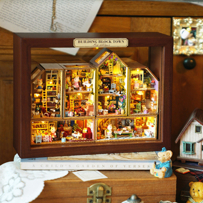 Wisdom House DIY Cottage QH Series Building Block Town Full Set Combination Handmade Assembled Mini Toy Model Gift