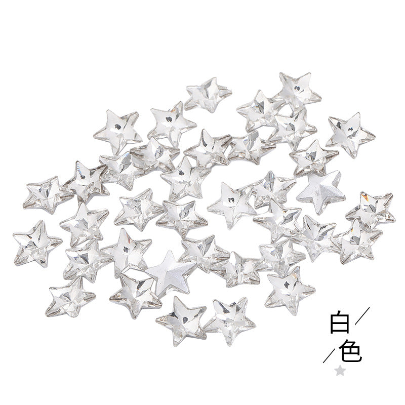 Source of origin: pointed bottom five-pointed star rhinestone, glass five-pointed star rhinestone, phone case diamond attachment, hair accessory rhinestone accessories