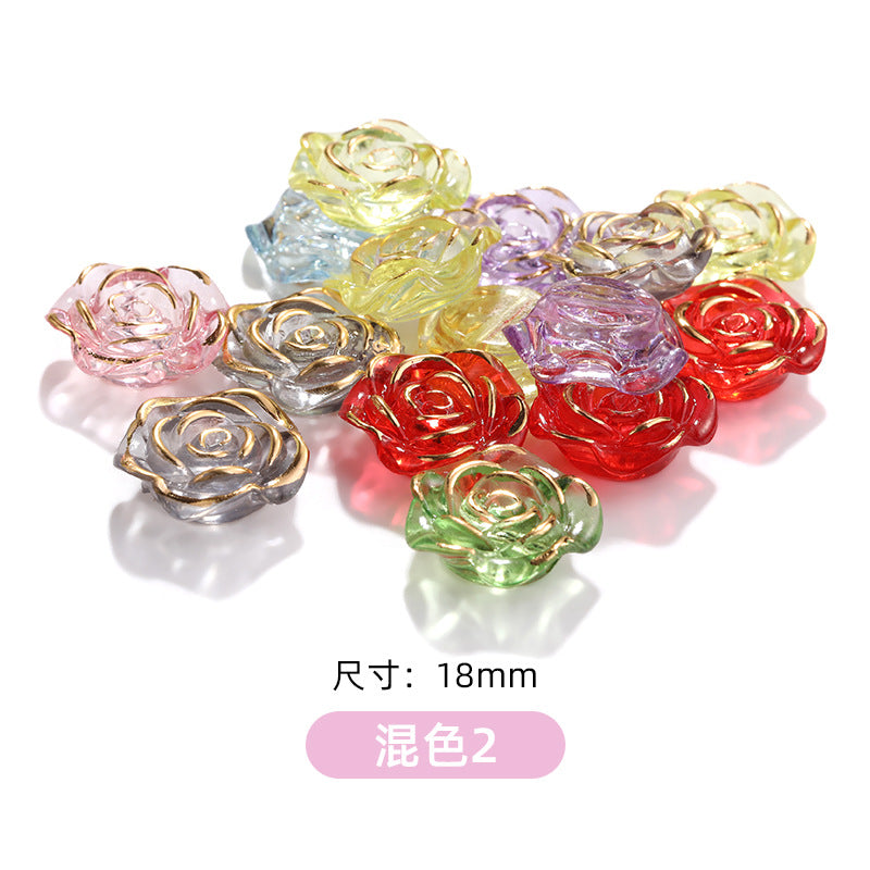 High-Gloss ABS Imitation Pearl Beads - Perforated Beige White Camellia Hairpin Jewelry DIY Accessories