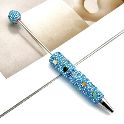 DIY electroplating colorful shell full diamond pen new heavy industry diamond beaded pen cross-border hot selling educational student stationery