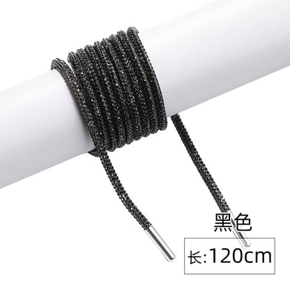 Crystal cord, drill rope, full diamond, ultra-glitter round soft tube, 6-row drill rope, coat strap, hat strap, shoelace, bag and pants strap, DIY accessory for accessories