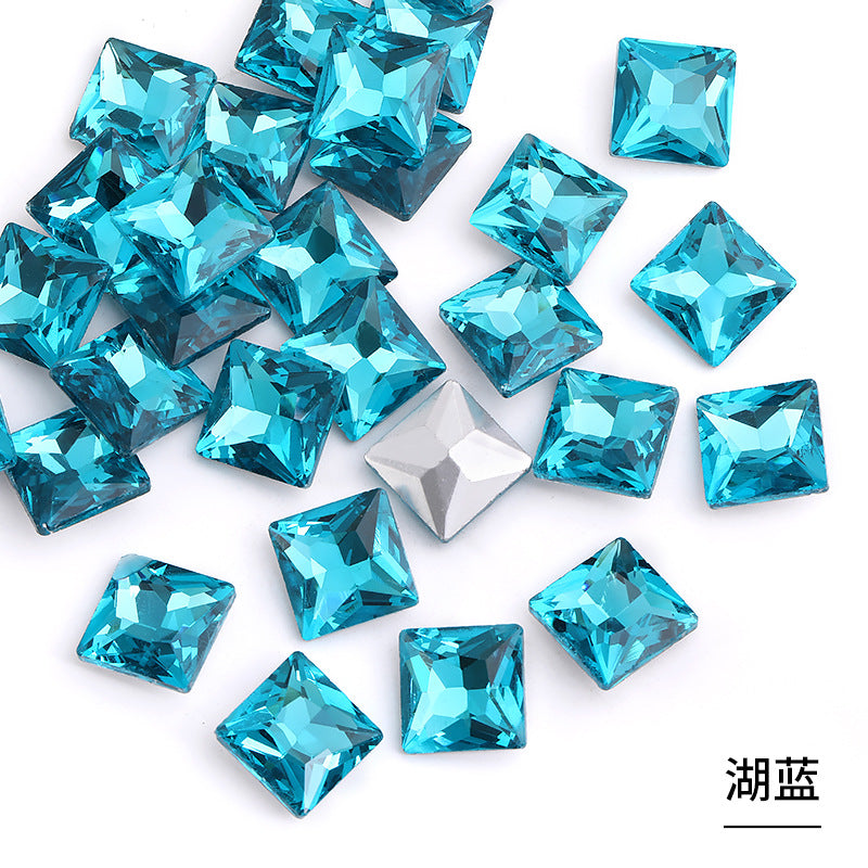 Square special-shaped diamonds, real silver-plated bottoms, bags, hair clips, accessories, shoes, clothing, accessories, pointed bottoms, square diamonds