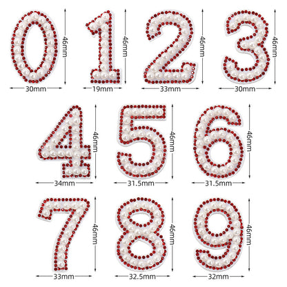 Wholesale 0-9 Pearl Nonwoven Fabric Colorful Digital Stickers with Adhesive Number Stickers DIY Creative Clothing and Bag Decorations