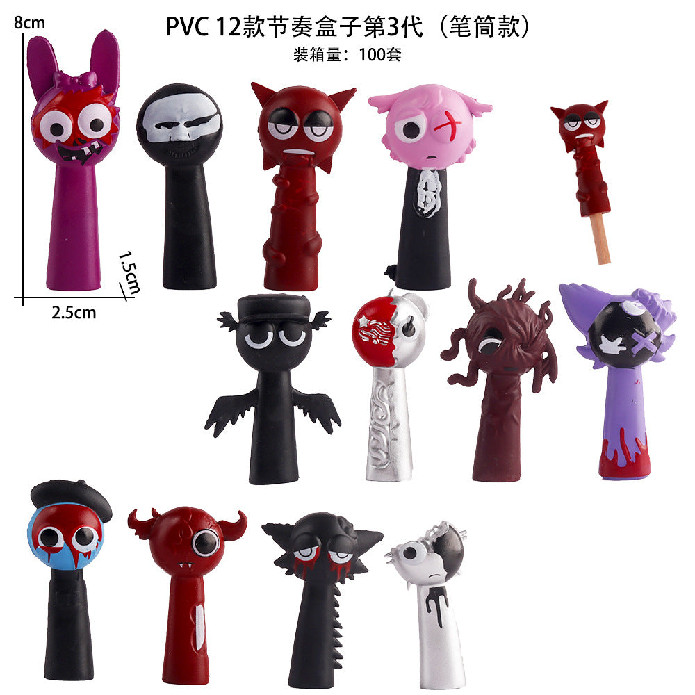 Cross-border hot selling rhythm box figure music game peripheral model doll ornament cake decoration ornament car mount