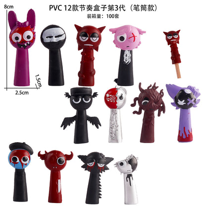 Cross-border hot selling rhythm box figure music game peripheral model doll ornament cake decoration ornament car mount