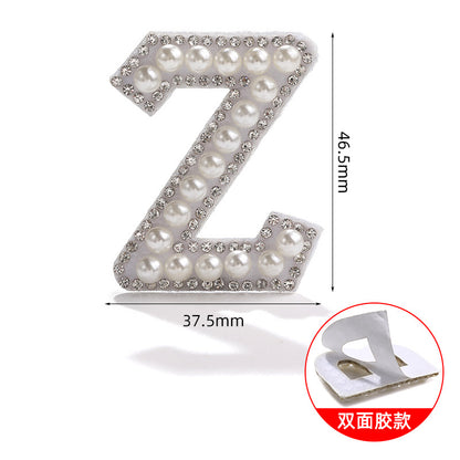 26 English letter patches, pearl adhesive backing tape, DIY double-sided decorative decoration, peel-off self-adhesive patch stickers