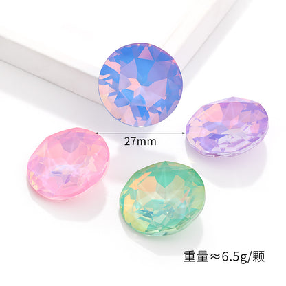 Xichuan crystal glass diamond 27mm gemstone flower pointed bottom special-shaped diamond DIY hair ornament diamond ornament super flash protein fantasy match