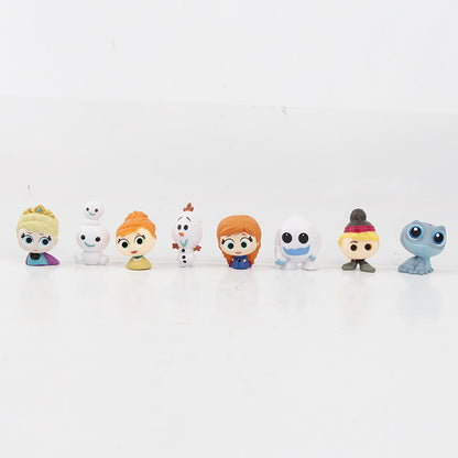 24 ice and snow series stacked fairy tale house cartoon doll ornaments doll gacha hole fun play doll ornaments