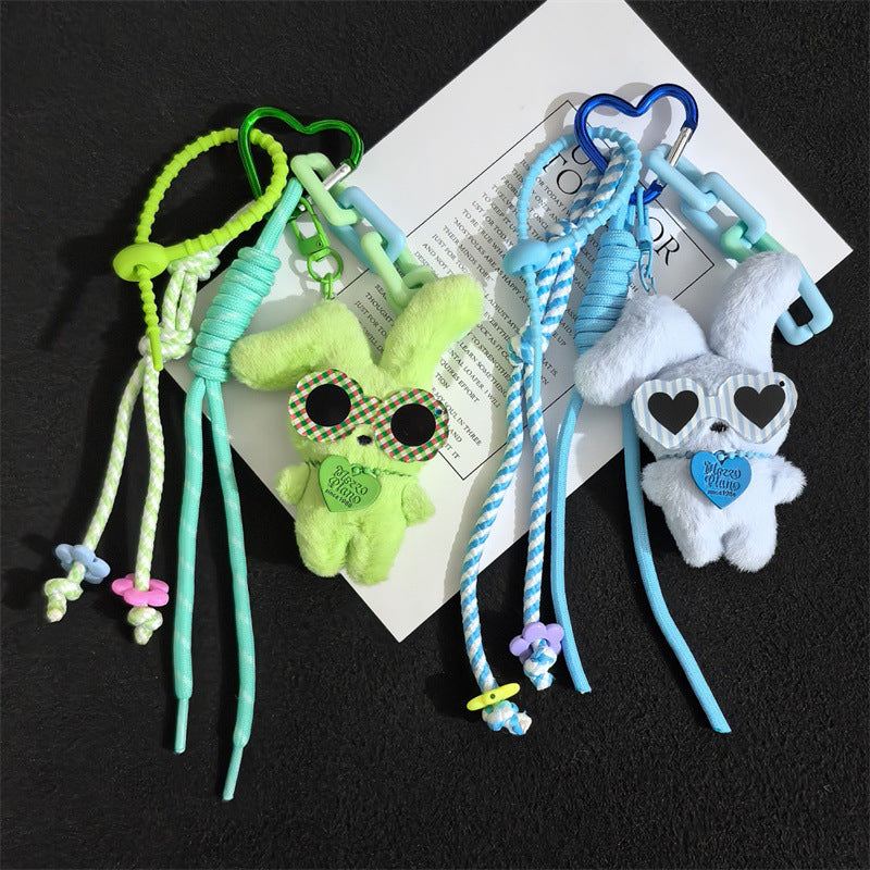 Cute Personality Plush Rabbit Couple Girlfriend Bag Keychain Doll Doll Pendant Keychain Pendant Wholesale