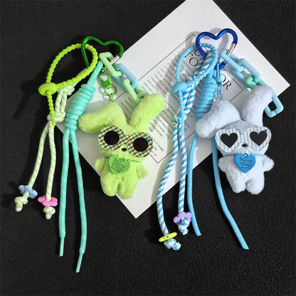 Cute Personality Plush Rabbit Couple Girlfriend Bag Keychain Doll Doll Pendant Keychain Pendant Wholesale